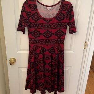 Lula Roe red and black dress